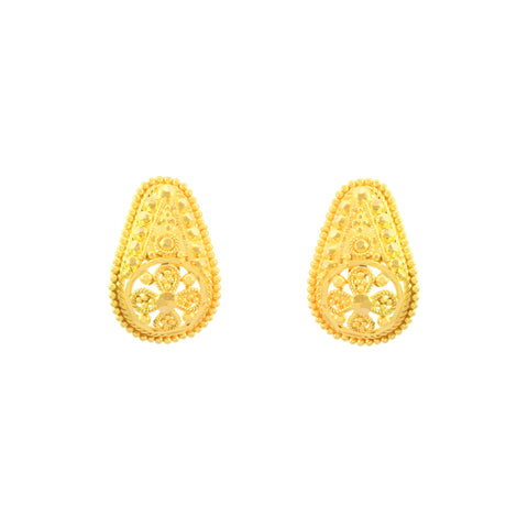 22k Yellow Gold Stud Earrings with gold weight of 4.06g