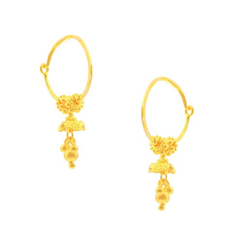 22k Yellow Gold Dangler Earrings with gold weight of 2.71g