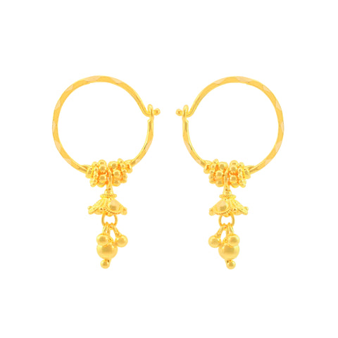 22k Yellow Gold Dangler Earrings with gold weight of 2.71g