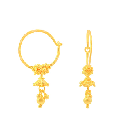 22k Yellow Gold Dangler Earrings with gold weight of 2.71g