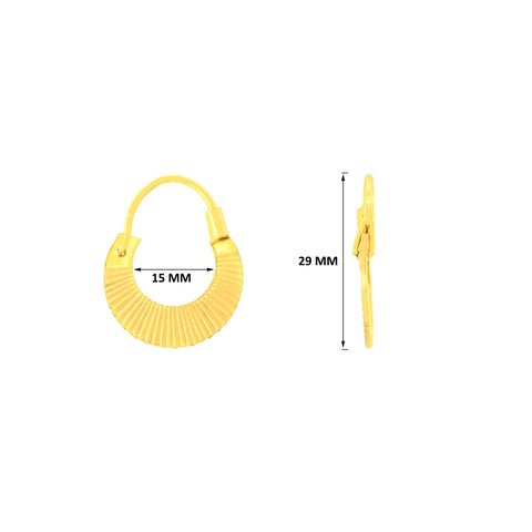 22k Yellow Gold Men's Earrings with gold weight of 2.44g