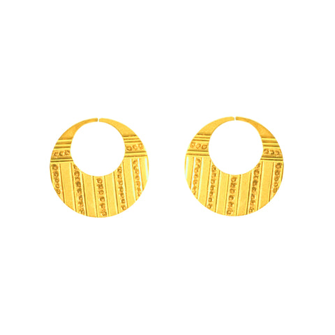 22k Yellow Gold Men's Punjabi Earrings with gold weight of 2.75g