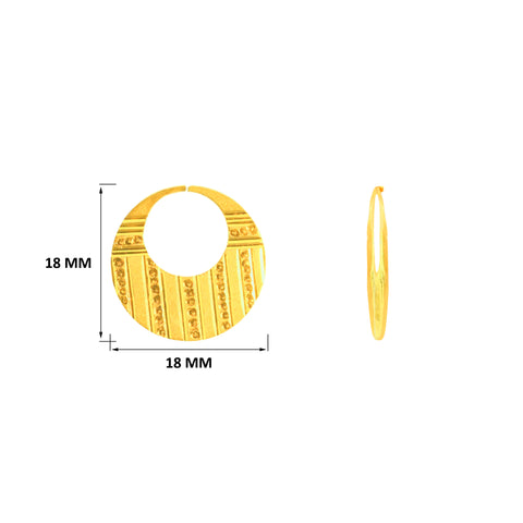 22k Yellow Gold Men's Punjabi Earrings with gold weight of 2.75g
