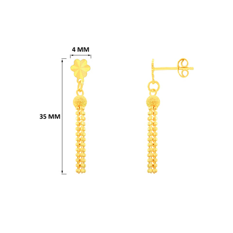 22k Yellow Gold Dangler Earrings with gold weight of 2.89g