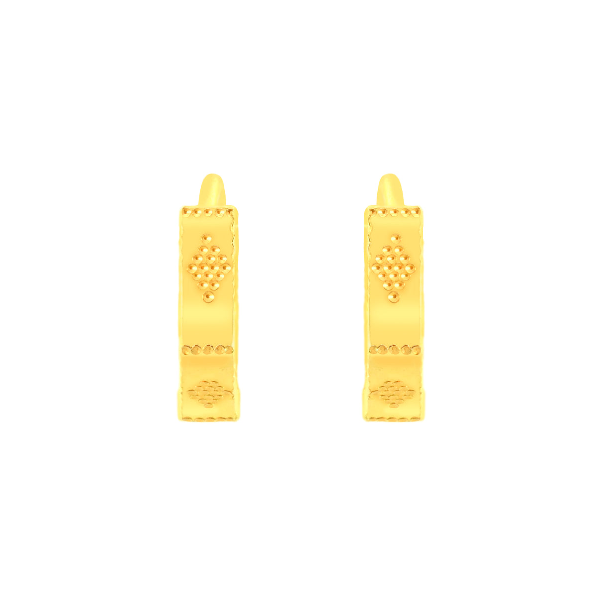 22k Yellow Gold Hoop Earrings with gold weight of 2.33g