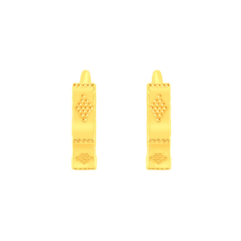 22k Yellow Gold Hoop Earrings with gold weight of 2.33g