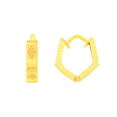 22k Yellow Gold Hoop Earrings with gold weight of 2.33g