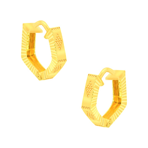 22k Yellow Gold Hoop Earrings with gold weight of 2.33g