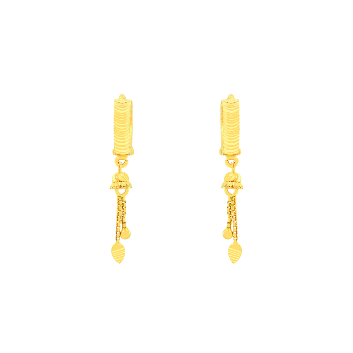 22k Yellow Gold Hoop Earrings with gold weight of 3.38g
