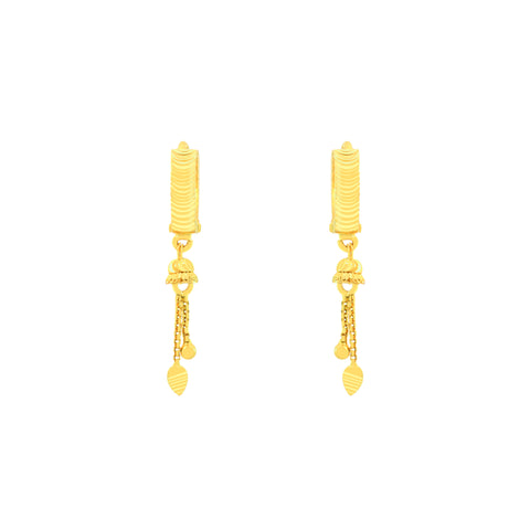 22k Yellow Gold Hoop Earrings with gold weight of 3.38g