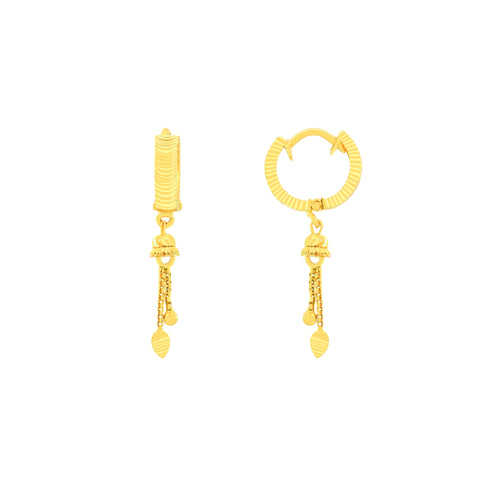 22k Yellow Gold Hoop Earrings with gold weight of 3.38g