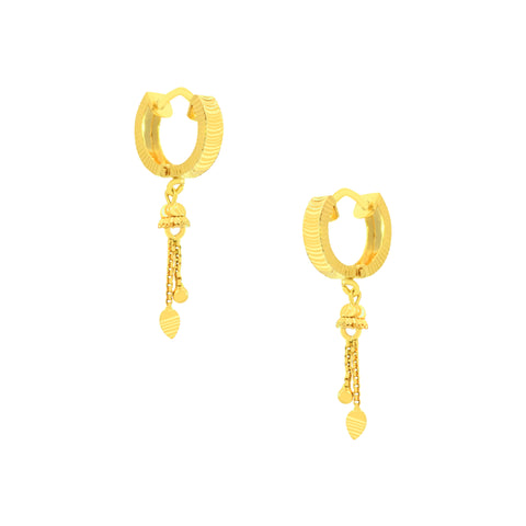 22k Yellow Gold Hoop Earrings with gold weight of 3.38g