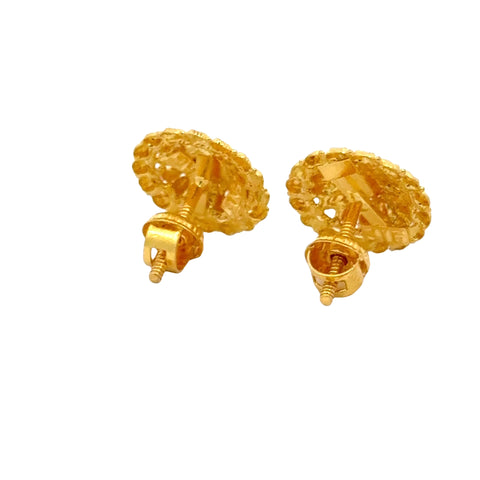 22k Yellow Gold MeenakariOrnamental Earrings with gold weight of 4.22g