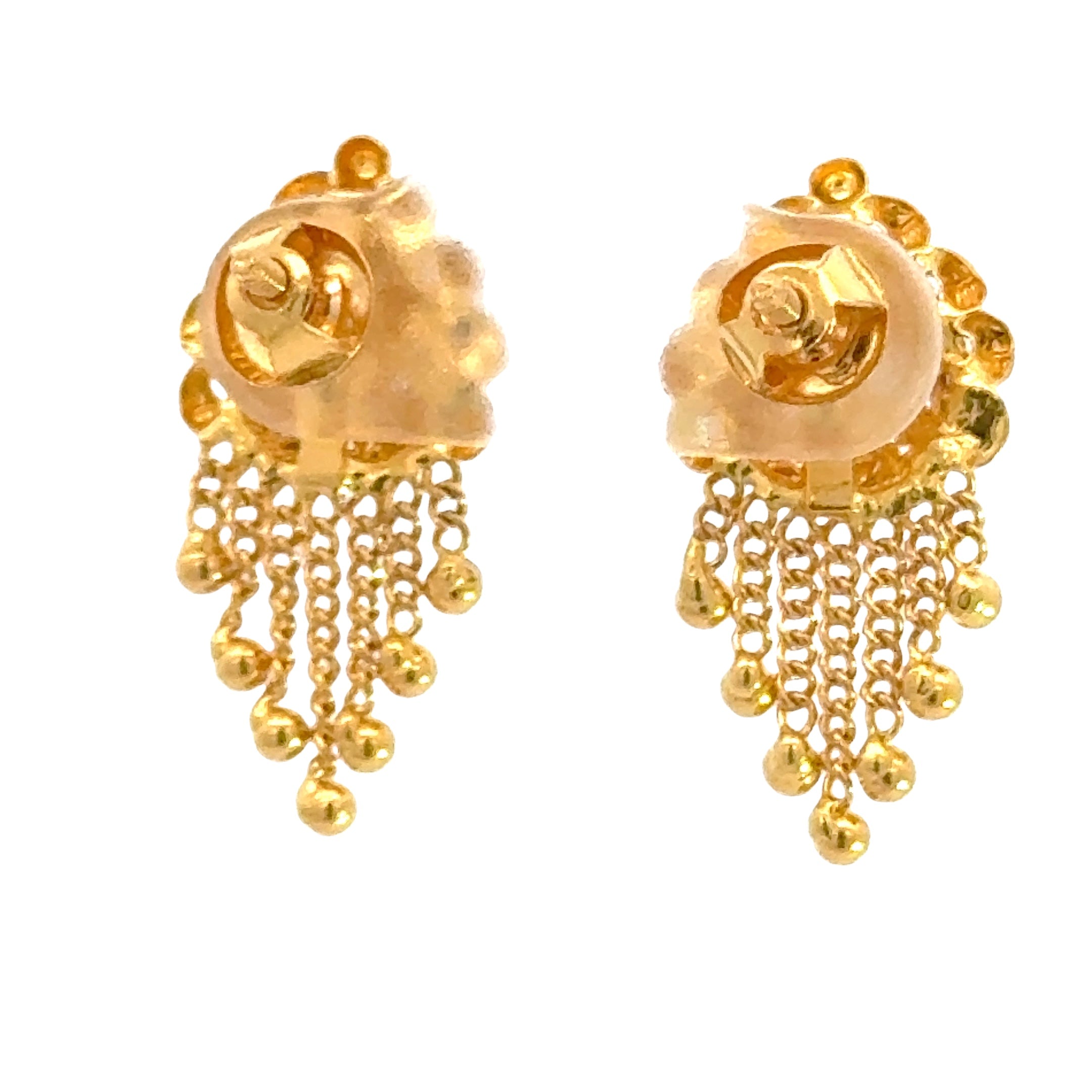 22k Yellow Gold MeenakariOrnamental Earrings with gold weight of 4.97g