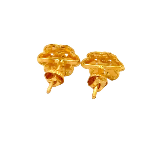 22k Yellow Gold MeenakariOrnamental Earrings with gold weight of 3.21g