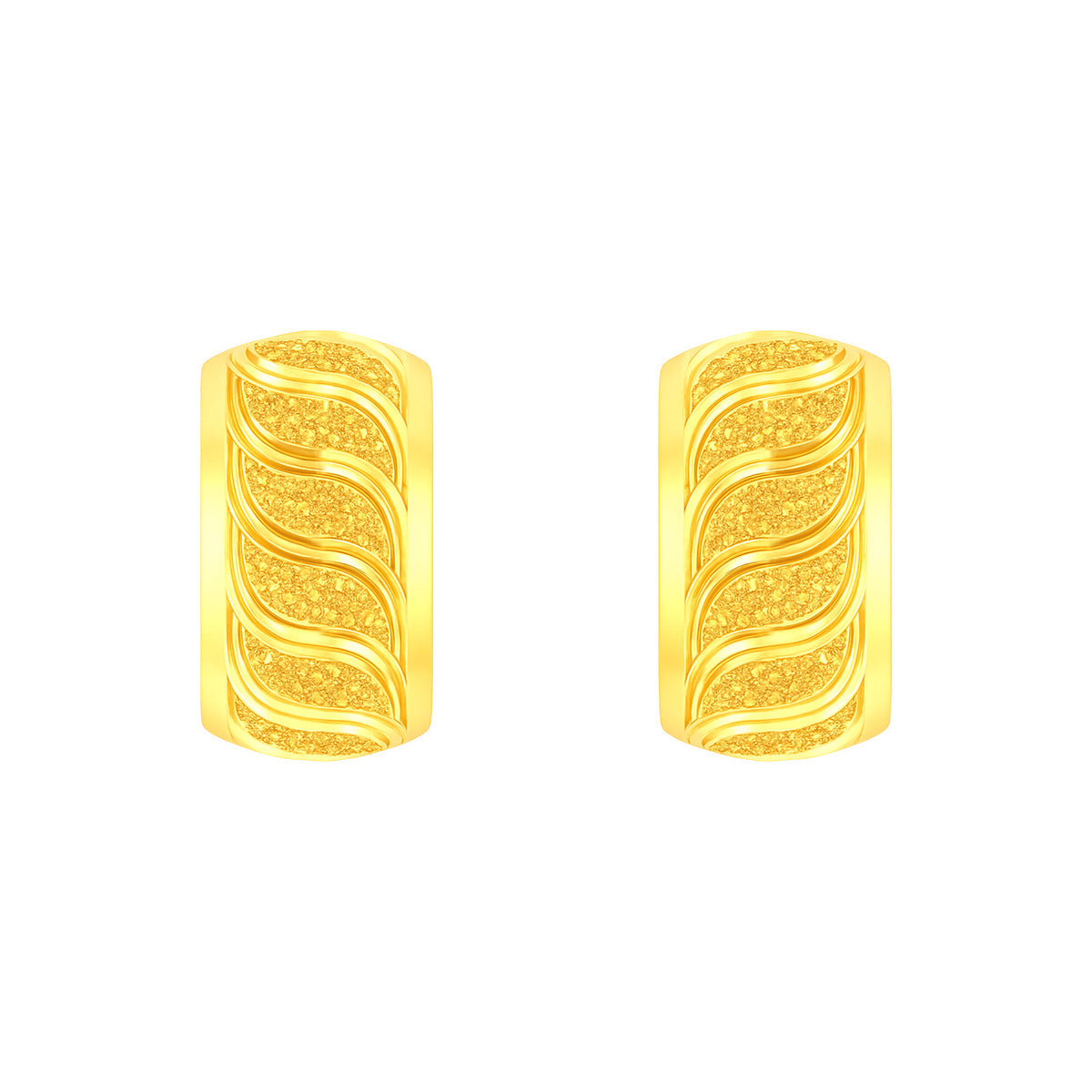 22K Gold Swirl Huggie Earrings