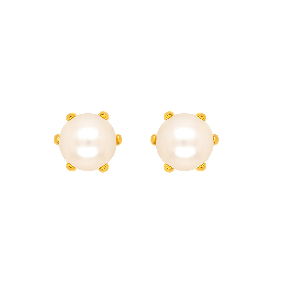 Kids' 22K Gold Pearl Screwback Ball Earrings
