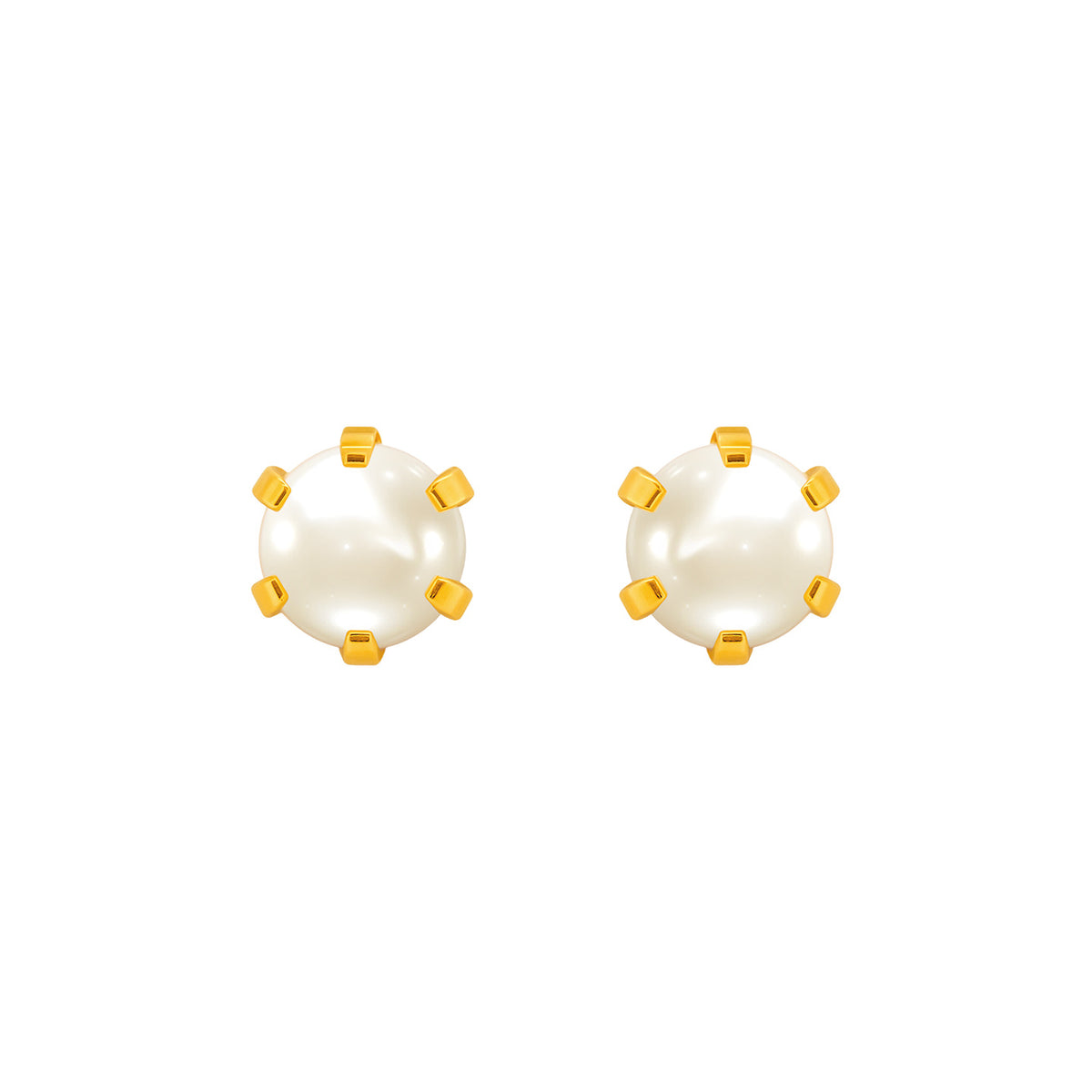 22k Yellow Gold Pearl Stud Earrings with Pearl with gold weight of 1.124g