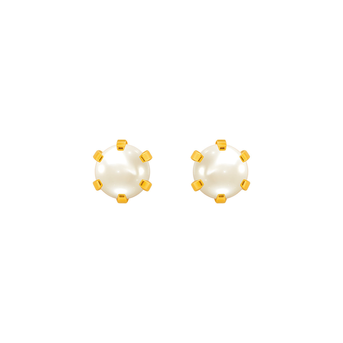 22k Yellow Gold Pearl Stud Earrings with Pearl with gold weight of 0.909g