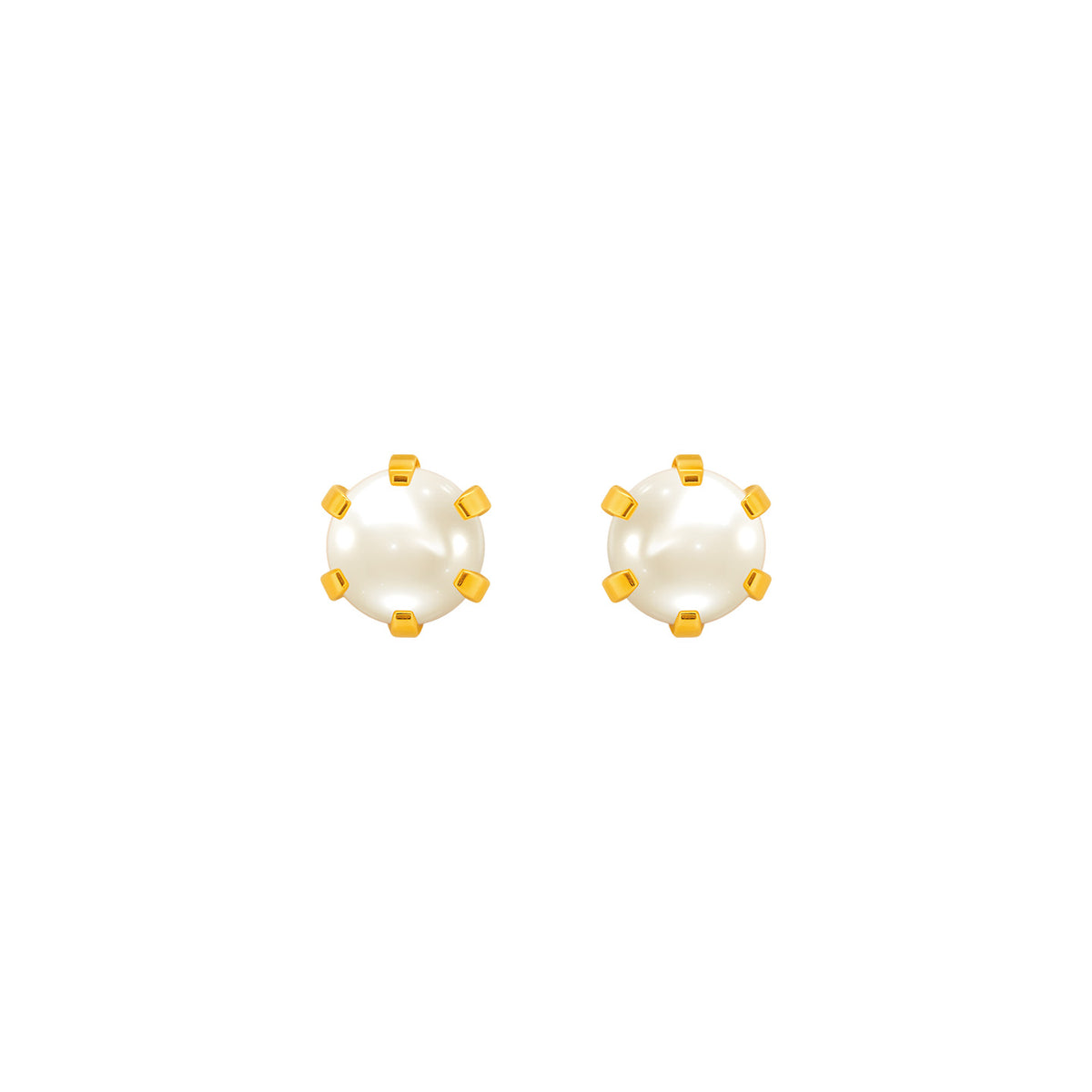 22k Yellow Gold Pearl Stud Earrings with Pearl with gold weight of 0.842g