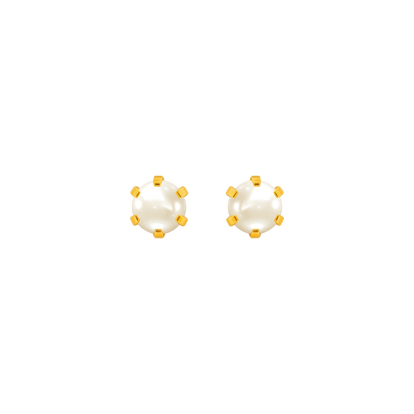 22k Yellow Gold Pearl Stud Earrings with Pearl with gold weight of 0.749g