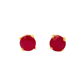 22k Yellow Gold Ruby Stud Earrings with Ruby with gold weight of 1.717g