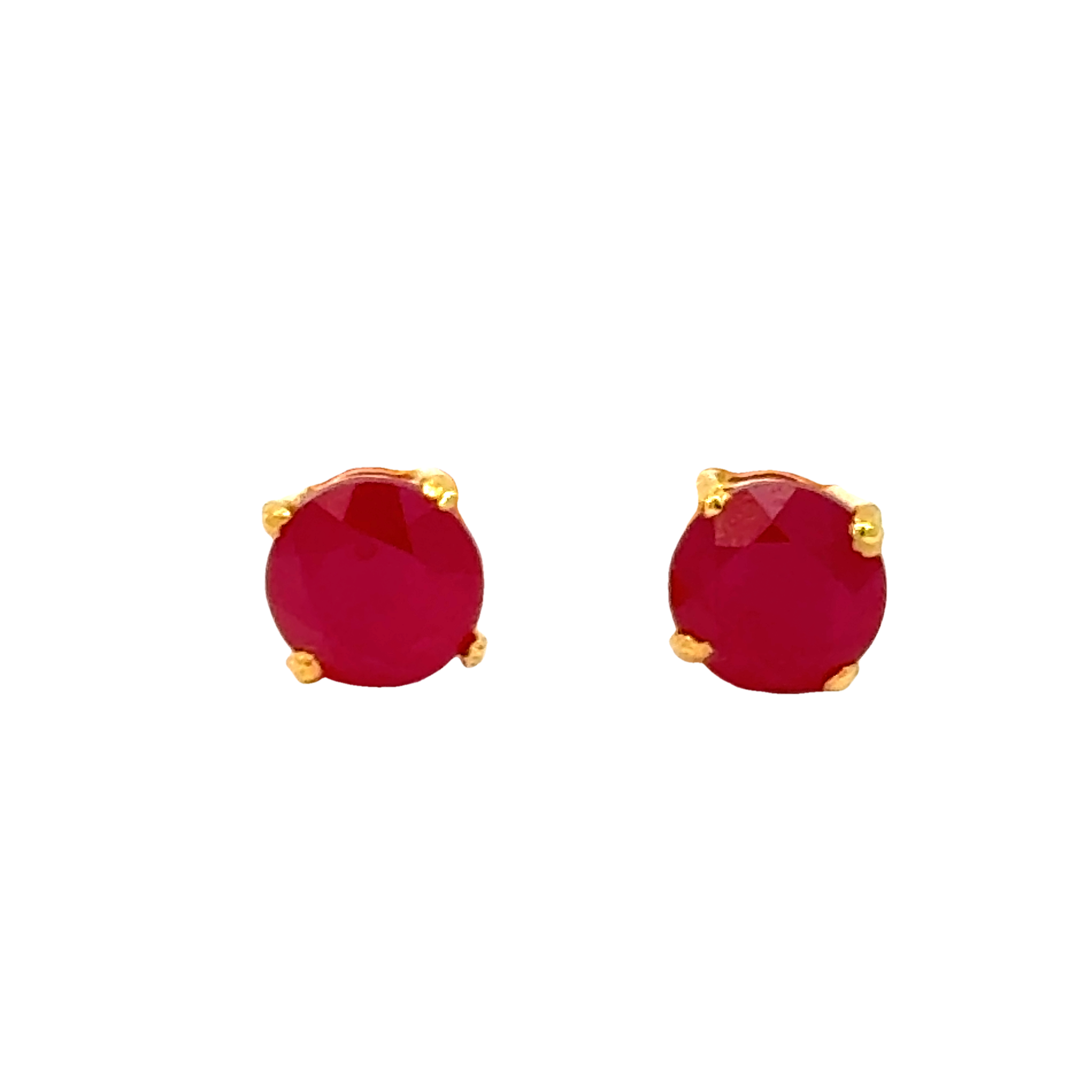 22k Yellow Gold Ruby Stud Earrings with Ruby with gold weight of 1.598g