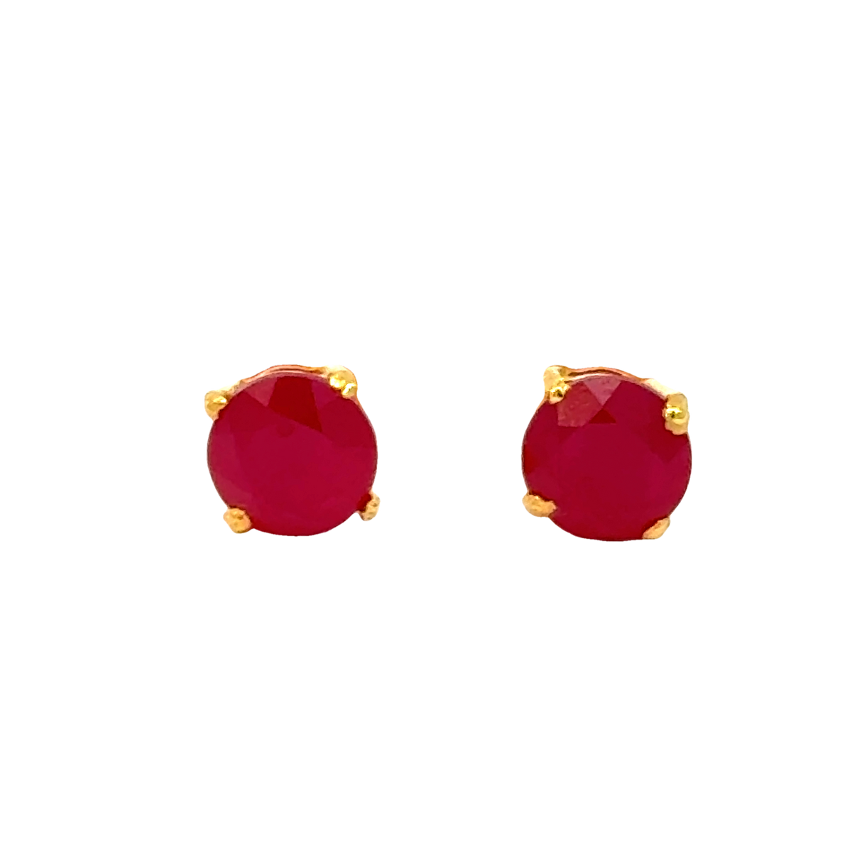 22k Yellow Gold Ruby Stud Earrings with Ruby with gold weight of 1.598g