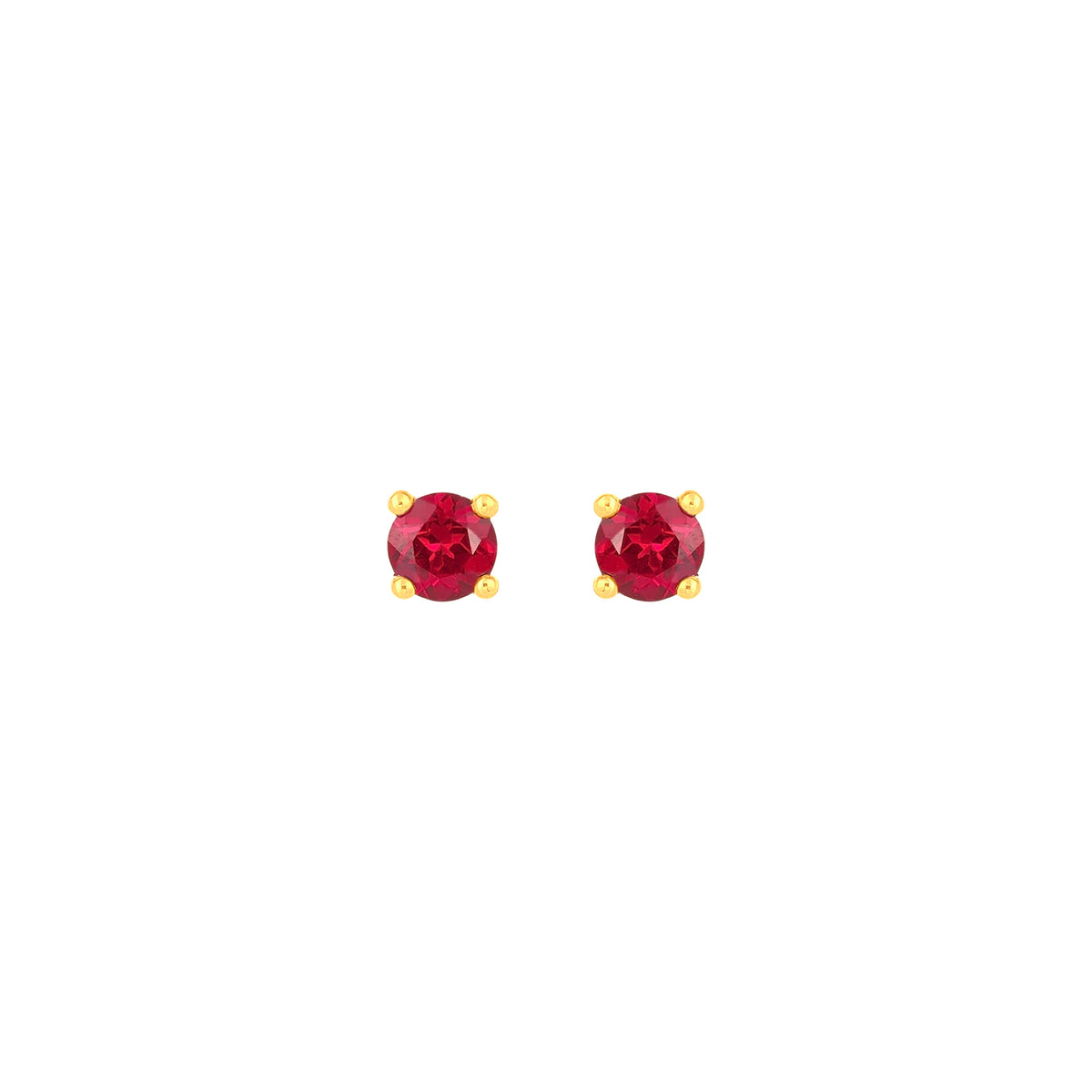 22k Yellow Gold Ruby Stud Earrings with Ruby with gold weight of 0.857g