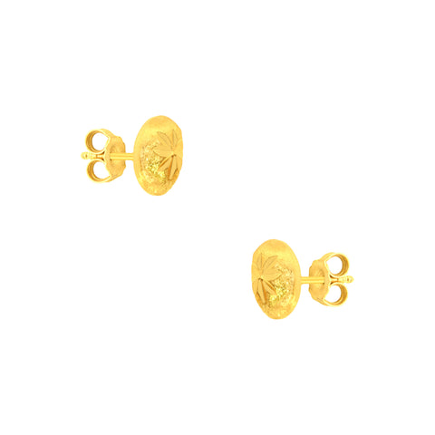 22k Yellow Gold Stud Medium Earrings with gold weight of 2.14g