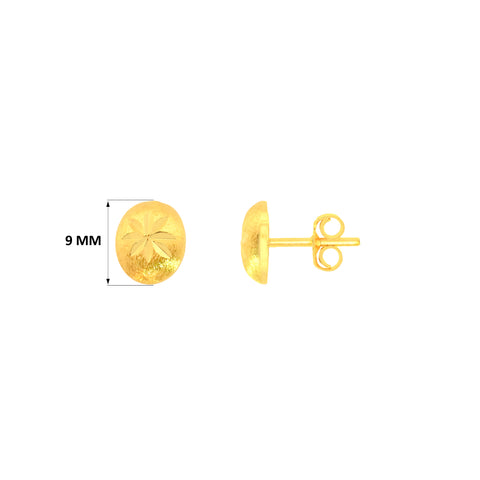 22k Yellow Gold Stud Medium Earrings with gold weight of 2.14g