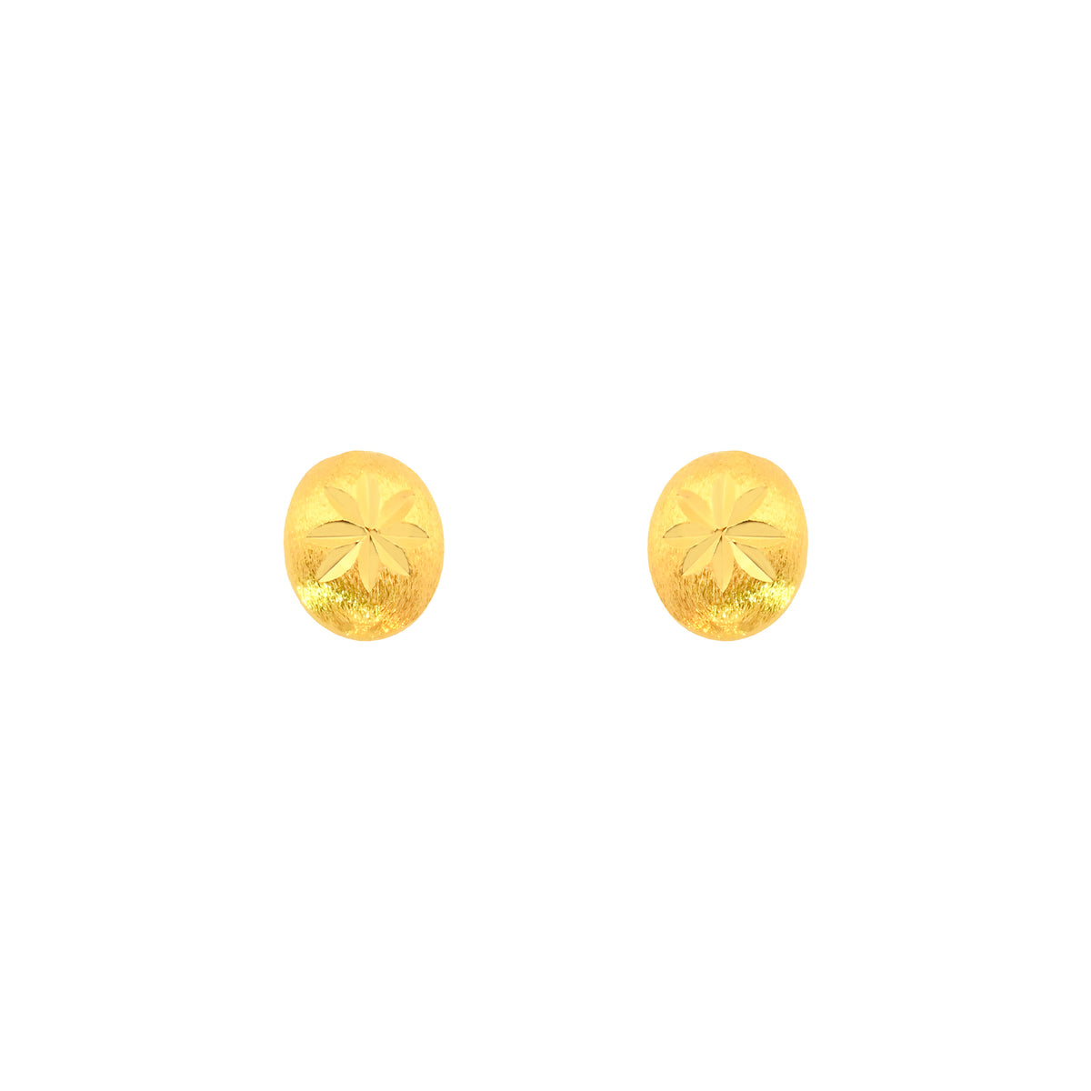 22k Yellow Gold Stud Medium Earrings with gold weight of 2.14g