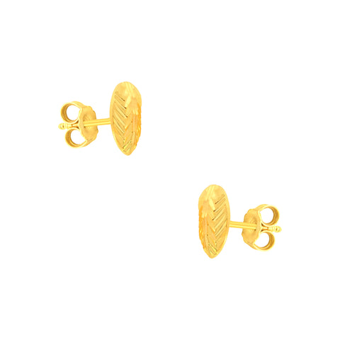 22k Yellow Gold Stud Medium Earrings with gold weight of 1.92g