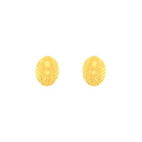 22k Yellow Gold Stud Medium Earrings with gold weight of 1.92g