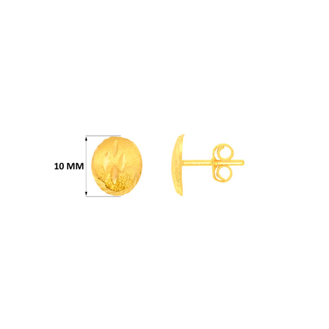 22k Yellow Gold Stud Medium Earrings with gold weight of 2.07g