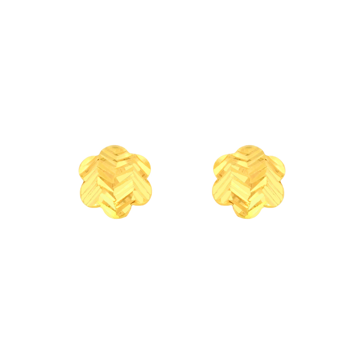 22k Yellow Gold Stud Medium Earrings with gold weight of 1.48g