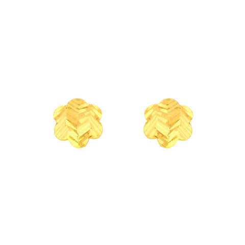 22k Yellow Gold Stud Medium Earrings with gold weight of 1.48g
