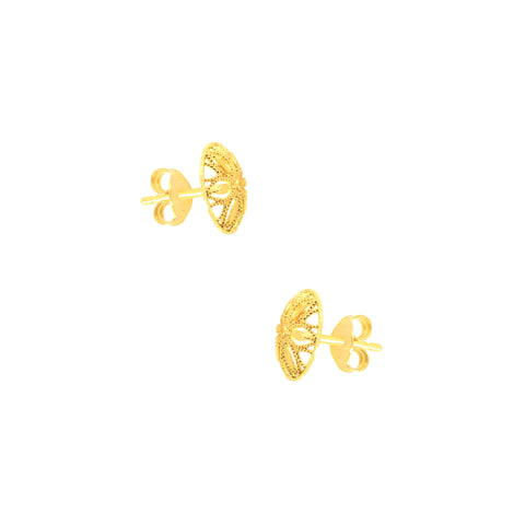 22k Yellow Gold Filigree Medium Earrings with gold weight of 1.61g