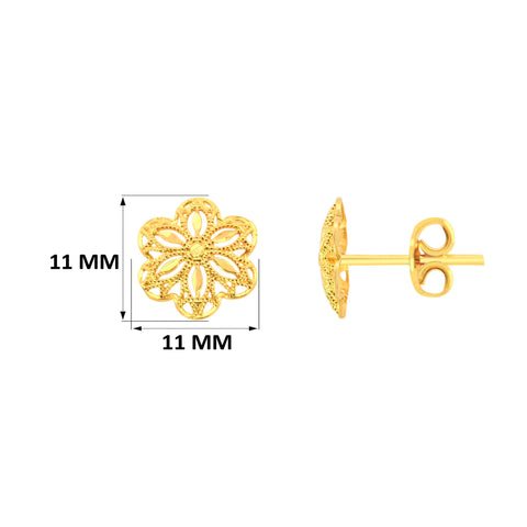 22k Yellow Gold Filigree Medium Earrings with gold weight of 1.87g