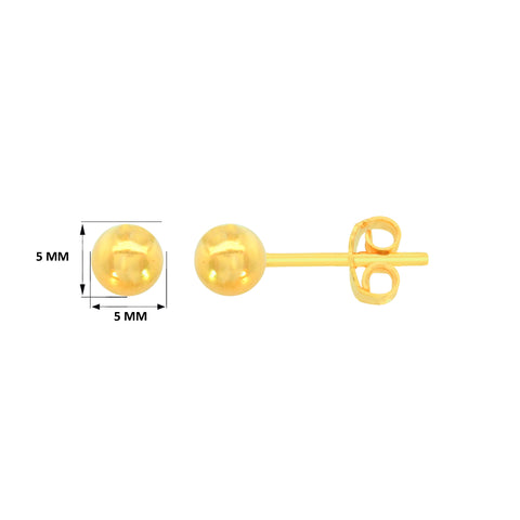 22k Yellow Gold Ball-Bead Small Earrings with gold weight of 1.78g