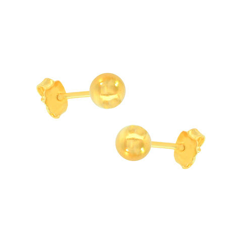 22k Yellow Gold Ball-Bead Medium Earrings with gold weight of 2.65g