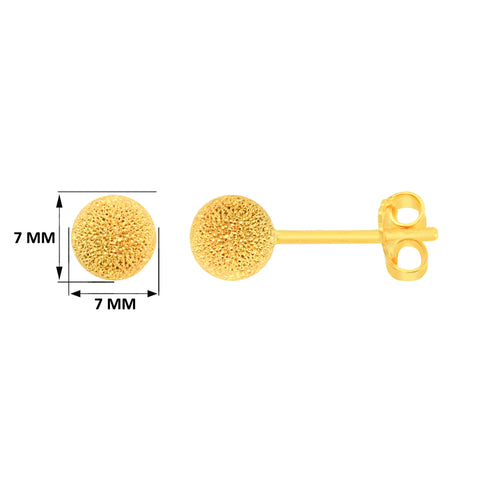 22k Yellow Gold Ball-Bead Large Earrings with gold weight of 3.04g
