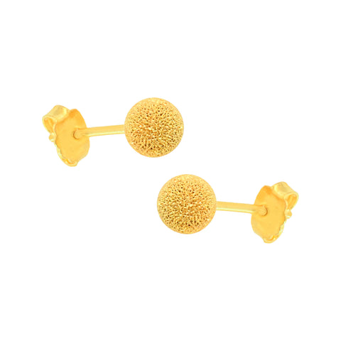 22k Yellow Gold Ball-Bead Medium Earrings with gold weight of 1.7g