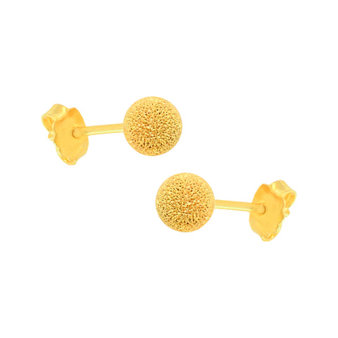 22k Yellow Gold Ball-Bead Medium Earrings with gold weight of 2.19g