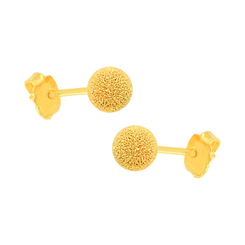 22k Yellow Gold Ball-Bead Large Earrings with gold weight of 3.04g