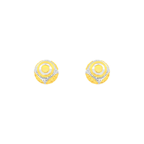 22k Two-Tone Gold Ball-Bead Large Earrings with gold weight of 2.33g