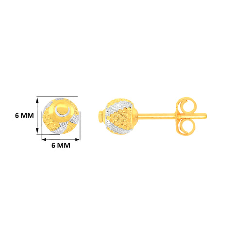 22k Two-Tone Gold Ball-Bead Medium Earrings with gold weight of 2.19g