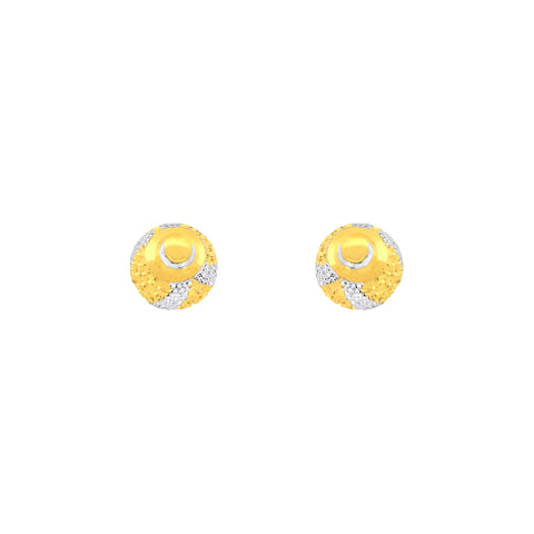 22k Two-Tone Gold Ball-Bead Medium Earrings with gold weight of 2.2g
