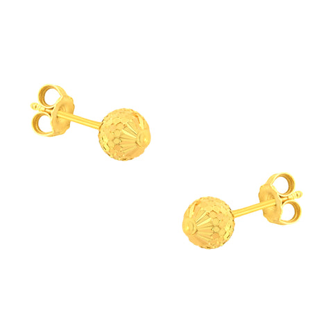 22k Yellow Gold Ball-Bead Medium Earrings with gold weight of 2g