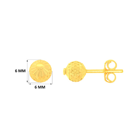 22k Yellow Gold Ball-Bead Medium Earrings with gold weight of 2.07g